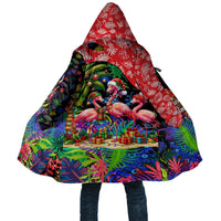 Christmas In July Flamingo Cloak Magic Santa Claus Festive Tropical Hawaiian Beach Birds