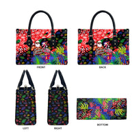 Christmas In July Flamingo Leather Bag Magic Santa Claus Festive Tropical Hawaiian Beach Birds