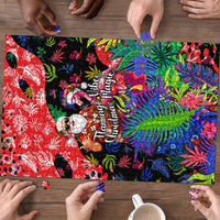 Christmas In July Flamingo Puzzle Magic Santa Claus Festive Tropical Hawaiian Beach Birds