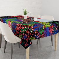 Christmas In July Flamingo Tablecloth Magic Santa Claus Festive Tropical Hawaiian Beach Birds