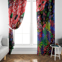 Christmas In July Flamingo Window Curtain Magic Santa Claus Festive Tropical Hawaiian Beach Birds