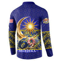 Malaysia Merdeka Independence Day Button Sweatshirt Patriotic Flag Crescent Moon Star Cultural