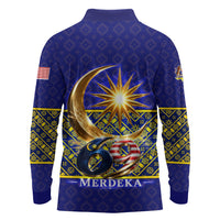 Malaysia Merdeka Independence Day Long Sleeve Polo Shirt Patriotic Flag Crescent Moon Star Cultural