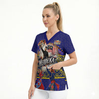 Malaysia Merdeka Independence Day Scrub Top Patriotic Flag Crescent Moon Star Cultural