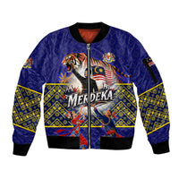 Malaysia Merdeka Independence Day Sleeve Zip Bomber Jacket Patriotic Flag Crescent Moon Star Cultural