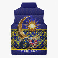 Malaysia Merdeka Independence Day Sleeveless Puffer Jacket Patriotic Flag Crescent Moon Star Cultural