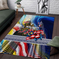 Malaysia Merdeka Independence Day Area Rug Patriotic Twin Towers Soldier National Flower Graphic