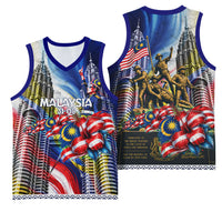 Malaysia Merdeka Independence Day Basketball Jersey Patriotic Twin Towers Soldier National Flower Graphic