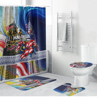 Malaysia Merdeka Independence Day Bathroom Set Patriotic Twin Towers Soldier National Flower Graphic