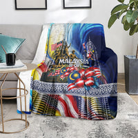Malaysia Merdeka Independence Day Blanket Patriotic Twin Towers Soldier National Flower Graphic