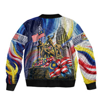 Malaysia Merdeka Independence Day Bomber Jacket Patriotic Twin Towers Soldier National Flower Graphic