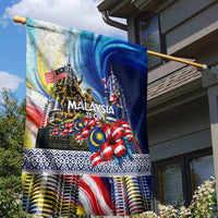 Malaysia Merdeka Independence Day Garden Flag Patriotic Twin Towers Soldier National Flower Graphic