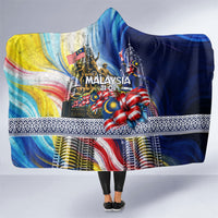 Malaysia Merdeka Independence Day Hooded Blanket Patriotic Twin Towers Soldier National Flower Graphic