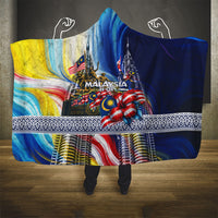 Malaysia Merdeka Independence Day Hooded Blanket Patriotic Twin Towers Soldier National Flower Graphic