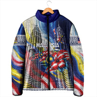 Malaysia Merdeka Independence Day Padded Jacket Patriotic Twin Towers Soldier National Flower Graphic