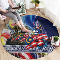 Malaysia Merdeka Independence Day Round Carpet Patriotic Twin Towers Soldier National Flower Graphic