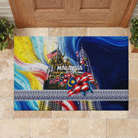 Malaysia Merdeka Independence Day Rubber Doormat Patriotic Twin Towers Soldier National Flower Graphic