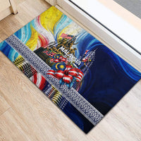 Malaysia Merdeka Independence Day Rubber Doormat Patriotic Twin Towers Soldier National Flower Graphic