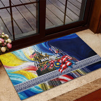 Malaysia Merdeka Independence Day Rubber Doormat Patriotic Twin Towers Soldier National Flower Graphic