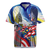 Malaysia Merdeka Independence Day Rugby Jersey Patriotic Twin Towers Soldier National Flower Graphic