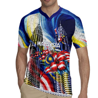 Malaysia Merdeka Independence Day Rugby Jersey Patriotic Twin Towers Soldier National Flower Graphic