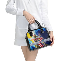 Malaysia Merdeka Independence Day Shoulder Handbag Patriotic Twin Towers Soldier National Flower Graphic