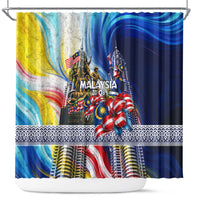 Malaysia Merdeka Independence Day Shower Curtain Patriotic Twin Towers Soldier National Flower Graphic