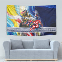 Malaysia Merdeka Independence Day Tapestry Patriotic Twin Towers Soldier National Flower Graphic