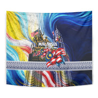 Malaysia Merdeka Independence Day Tapestry Patriotic Twin Towers Soldier National Flower Graphic