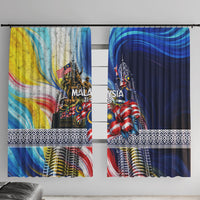 Malaysia Merdeka Independence Day Window Curtain Patriotic Twin Towers Soldier National Flower Graphic