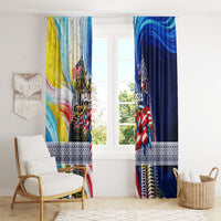 Malaysia Merdeka Independence Day Window Curtain Patriotic Twin Towers Soldier National Flower Graphic