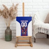 Personalized Haiti Football Eagle Champions Canvas Wall Art Les Grenadiers Soccer Trophy 2026 Heritage Flag