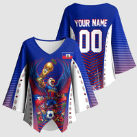 Personalized Haiti Football Eagle Champions Kimono Sleeve Blouse Les Grenadiers Soccer Trophy 2026 Heritage Flag