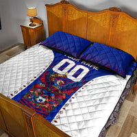 Personalized Haiti Football Eagle Champions Quilt Bed Set Les Grenadiers Soccer Trophy 2026 Heritage Flag