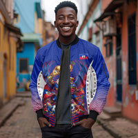 Personalized Haiti Football Eagle Champions Sleeve Zip Bomber Jacket Les Grenadiers Soccer Trophy 2026 Heritage Flag