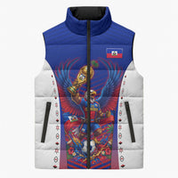 Personalized Haiti Football Eagle Champions Sleeveless Puffer Jacket Les Grenadiers Soccer Trophy 2026 Heritage Flag
