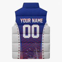 Personalized Haiti Football Eagle Champions Sleeveless Puffer Jacket Les Grenadiers Soccer Trophy 2026 Heritage Flag