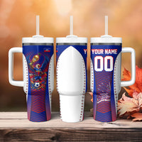 Personalized Haiti Football Eagle Champions Tumbler With Handle Les Grenadiers Soccer Trophy 2026 Heritage Flag