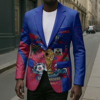 Personalized Haiti Soccer Les Grenadiers Blazer Championship Football 2026 Trophy Haitian Flag Map