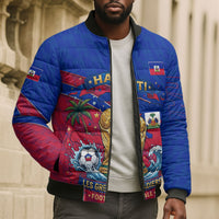 Personalized Haiti Soccer Les Grenadiers Bomber Puffer Jacket Championship Football 2026 Trophy Haitian Flag Map
