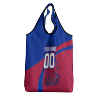 Personalized Haiti Soccer Les Grenadiers Grocery Bag Championship Football 2026 Trophy Haitian Flag Map