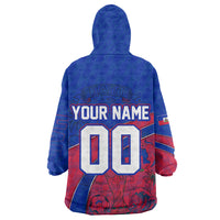 Personalized Haiti Soccer Les Grenadiers Kid Wearable Blanket Hoodie Championship Football 2026 Trophy Haitian Flag Map
