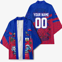 Personalized Haiti Soccer Les Grenadiers Kimono Championship Football 2026 Trophy Haitian Flag Map