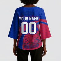 Personalized Haiti Soccer Les Grenadiers Kimono Sleeve Blouse Championship Football 2026 Trophy Haitian Flag Map