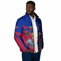 Personalized Haiti Soccer Les Grenadiers Padded Jacket Championship Football 2026 Trophy Haitian Flag Map