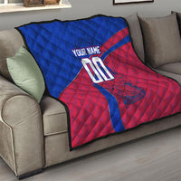 Personalized Haiti Soccer Les Grenadiers Quilt Championship Football 2026 Trophy Haitian Flag Map