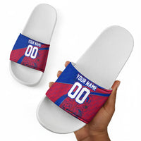 Personalized Haiti Soccer Les Grenadiers Slide Sandals Championship Football 2026 Trophy Haitian Flag Map