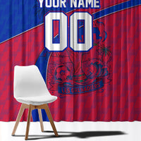 Personalized Haiti Soccer Les Grenadiers Window Curtain Championship Football 2026 Trophy Haitian Flag Map