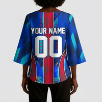 Personalized Les Grenadiers Haiti Football Kimono Sleeve Blouse Eagle Champions Trophy Heritage