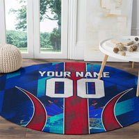 Personalized Les Grenadiers Haiti Football Round Carpet Eagle Champions Trophy Heritage